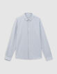 Chemise REGULAR blanche rayures marine SEAWOOL&reg; Homme-5
