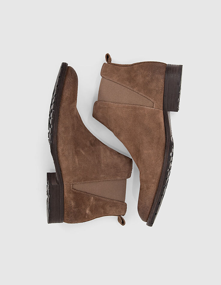 Men’s dark beige suede Chelsea boots-5