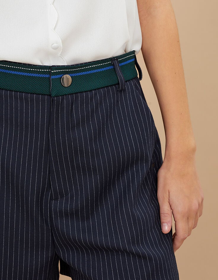 Marineblaue Shorts mit Tennisstreifen I.Code-2