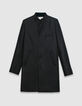 Manteau noir lainage col officier Homme-7