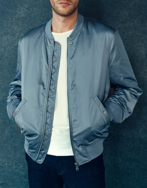 Bomber light blue en nylon satiné Homme - IKKS