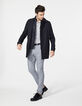 Marineblauwe trenchcoat met afneembaar beleg Heren-6