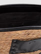 Beige und schwarze M&auml;dchenkorbtasche aus Stroh-5