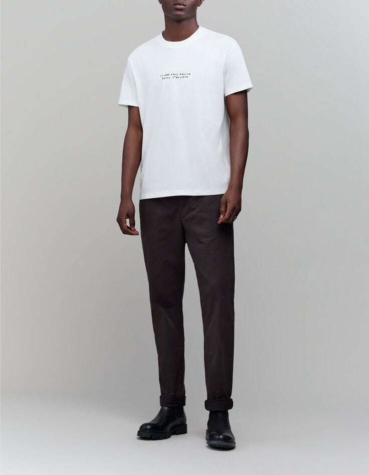 Heren bruine SLIM chino broek-6