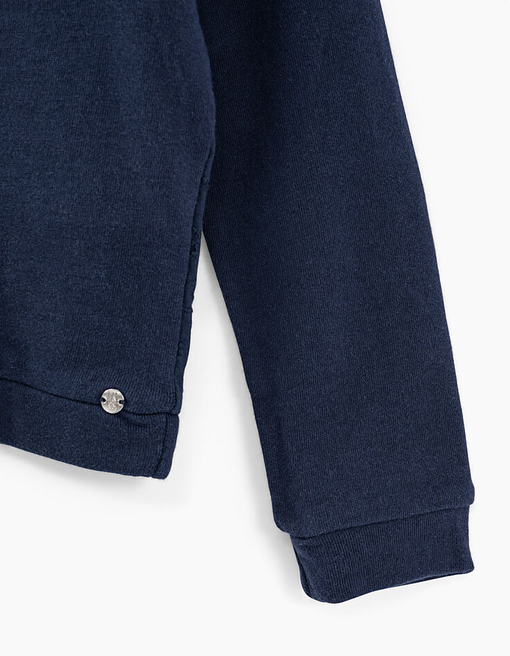 Sudadera navy bi-tejido 3 tablas surf detrás bordado niña-6