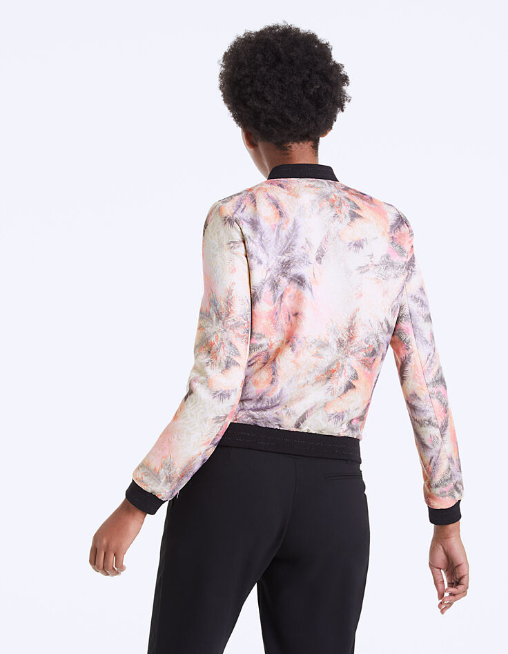 Women’s metallic palm print bomber jacket-3