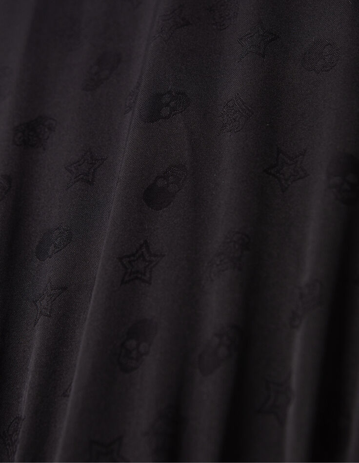 Robe portefeuille noire jacquard motifs rock Femme-7