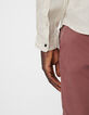 Camisa SLIM beige lino hombre-4