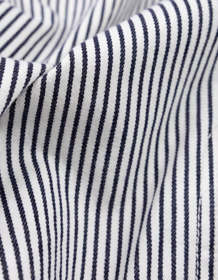 Witte jeans met wijde pijpen in krijtstreep Dames-8