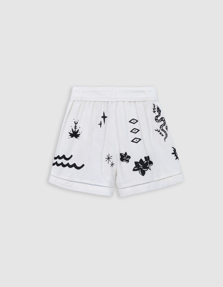 Short blanc imprimé maxi motifs fille-6