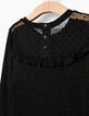 Tee-shirt noir brodé cœur et dos résille fille-6
