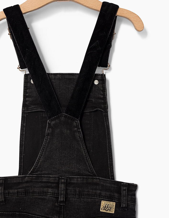 Girls’ black dungarees