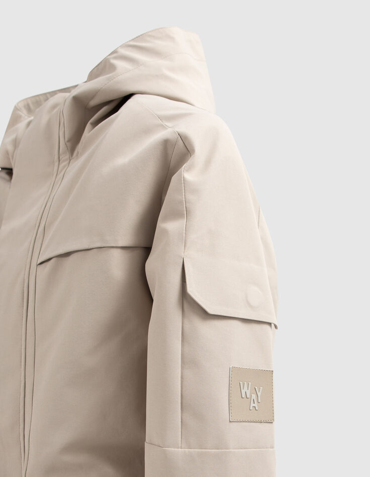 Boys’ beige parka with heat-sealed seams-4