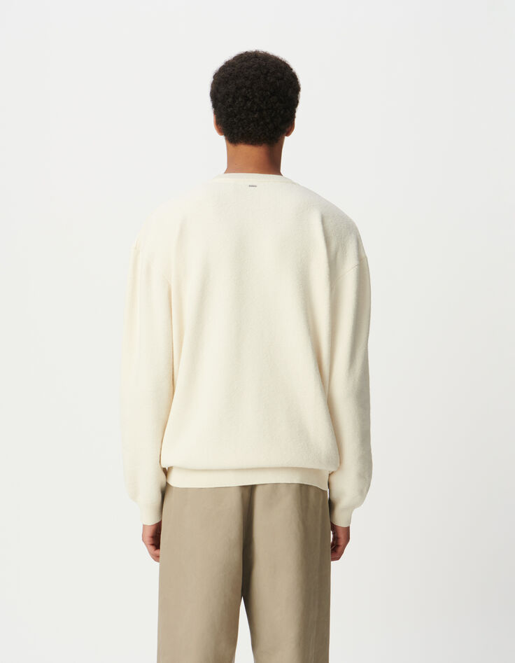 Sweat &eacute;cru maille int&eacute;rieure bouclette Homme-4