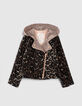 Chaqueta motera rosa cobrizo bimaterial niña-1