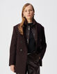 Veste oversize bordeaux boutonnage crois&eacute; Femme-2