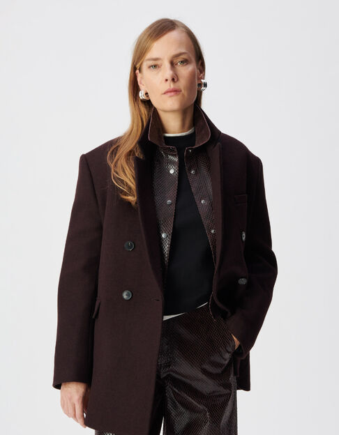 Damesjas met oversized bordeauxrode dubbele borst - IKKS