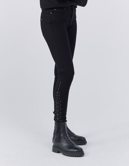 Women’s intense black studded sculpt up slim jeans
