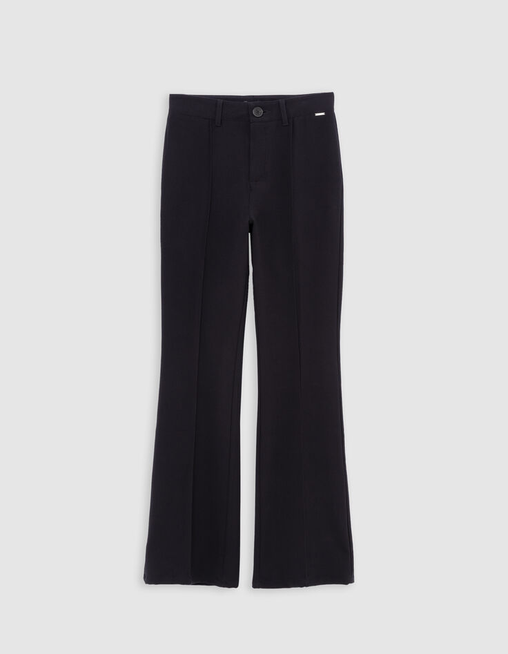 Pantalon FLARE noir avec plis-nervures fille-2