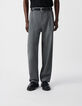 Pantalon de costume large gris faux-uni Homme-5