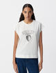 White short-sleeved T-shirt, strawberry image-2