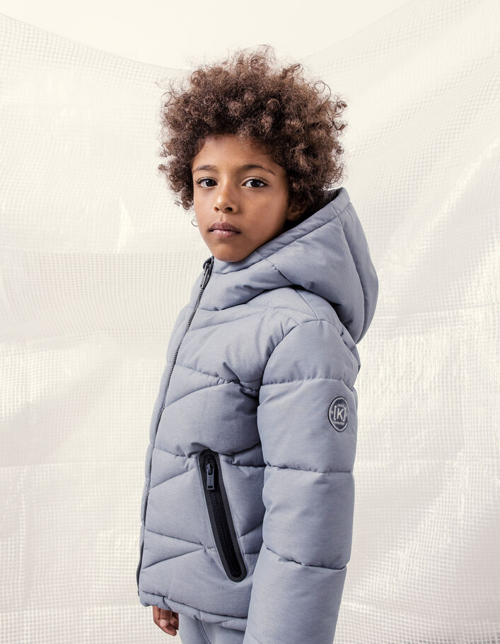 Boys’ ice blue padded jacket with zipped pockets - IKKS