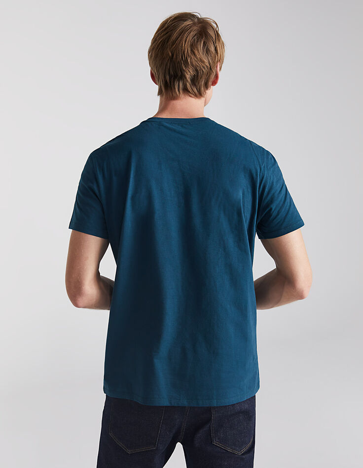 Men's’ teal blue anchor T-shirt-3