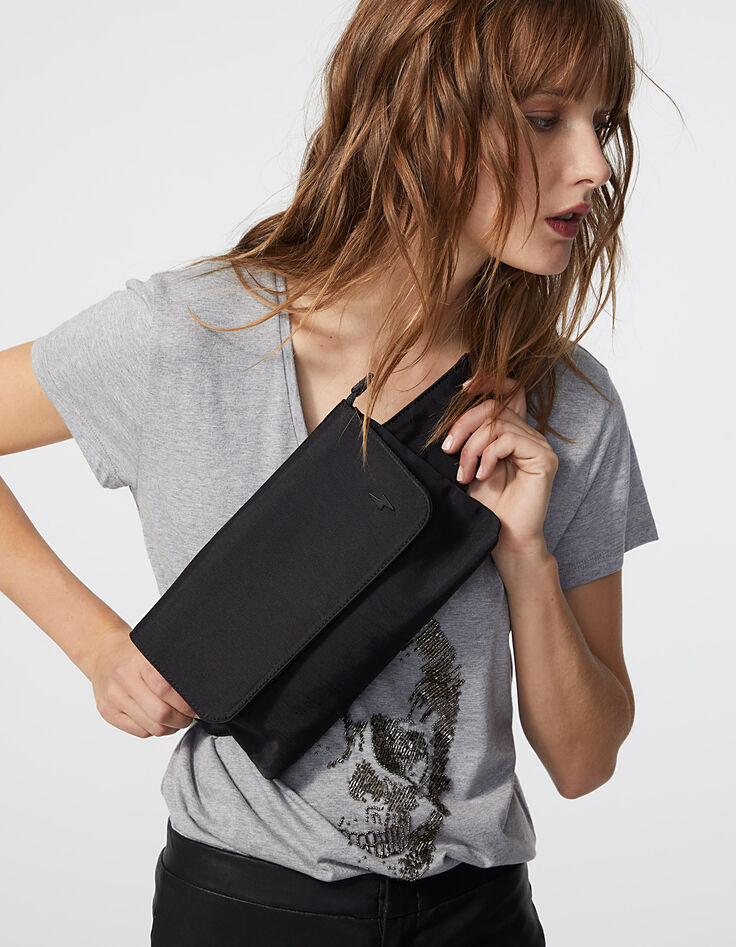 Damen Gürteltasche IKKS aus schwarzem Nylon mit Blitz-7