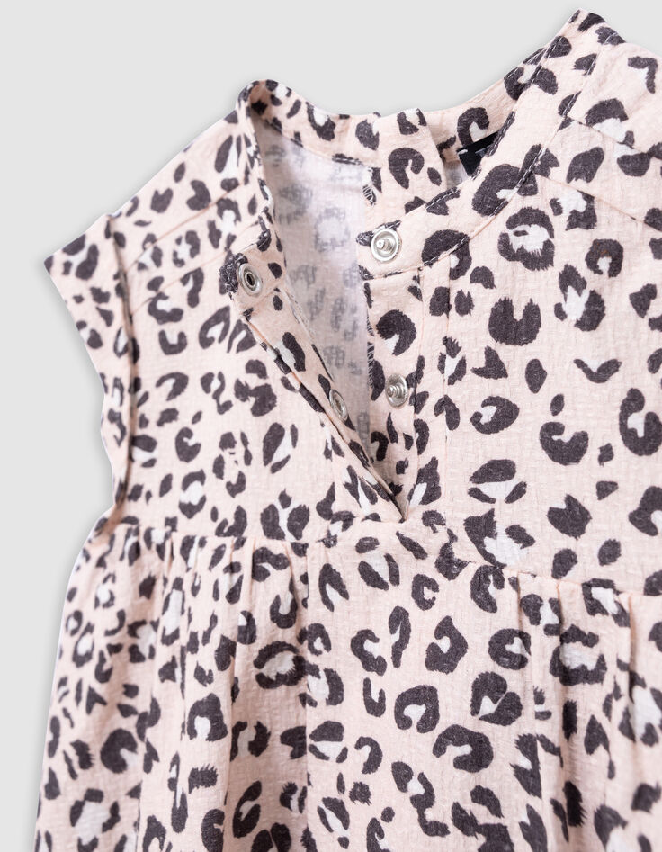 Robe rose imprimé léopard fille-8