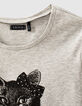 Tee-shirt gris visuel chat-photographe fille-5