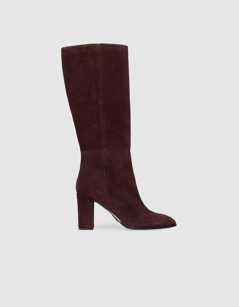 Botas de tacón burdeos ante mujer - IKKS