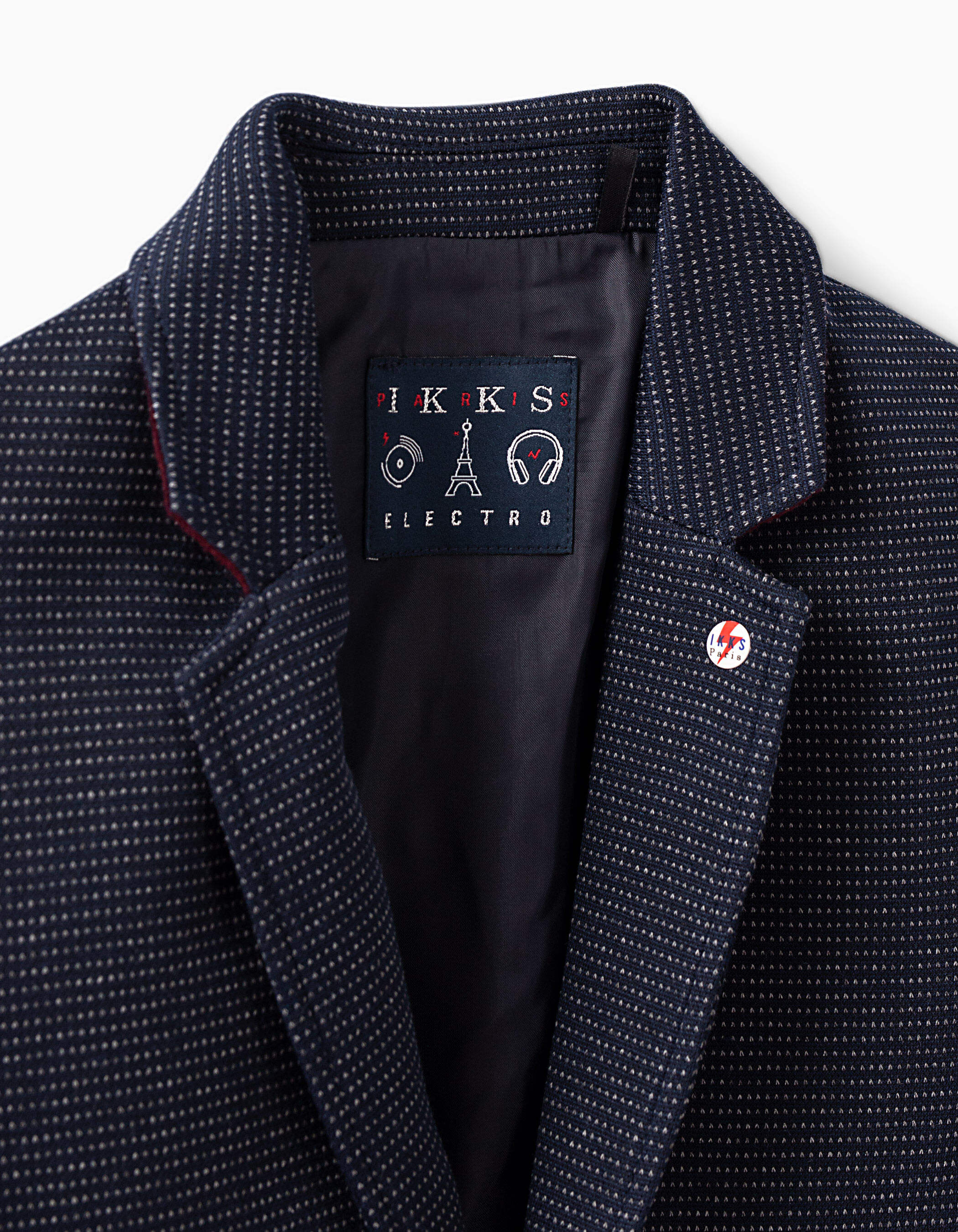 Veste de costume navy en maille garcon