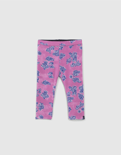 Baby girls' Indian floral/navy reversible leggings - IKKS