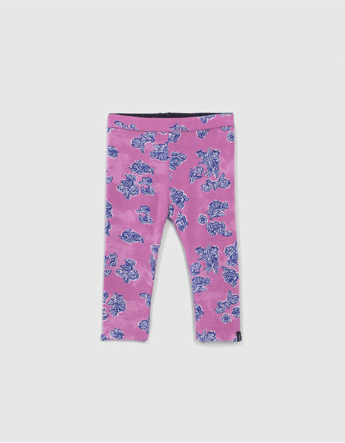 Baby girls' Indian floral/navy reversible leggings - IKKS