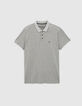 Polo caqui jaspeado bimaterial hombre-6