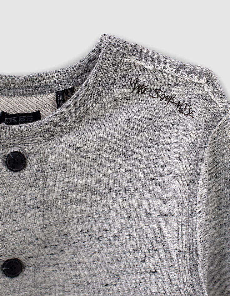 Grijs jeansvest met kap jongens -4 Grijs jeansvest met kap jongens -4