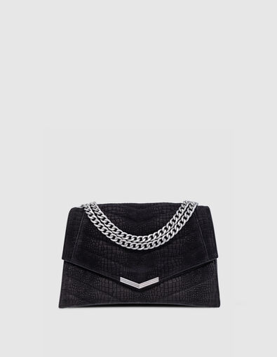 Bolso THE 1. de cuero repujado negro efecto cocodrilo Talla L - IKKS