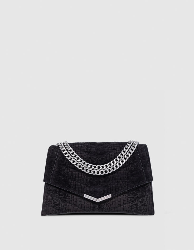 Bolso THE 1. de cuero repujado negro efecto cocodrilo Talla L-1 Bolso THE 1. de cuero repujado negro efecto cocodrilo Talla L-1