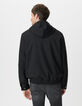 Blouson noir parementure noire amovible Homme-3