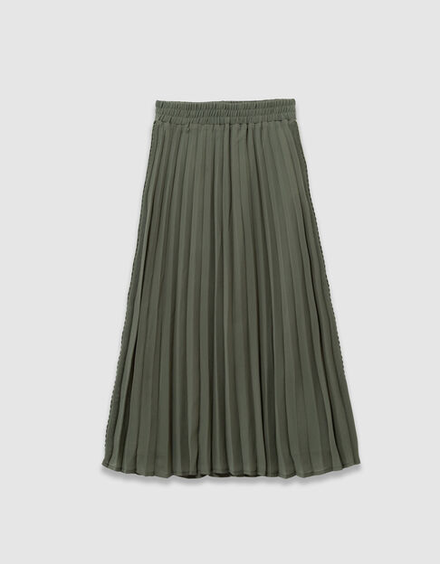 Khakifarbener langer Rock  Stickerei und Falten  M&auml;dchen - IKKS