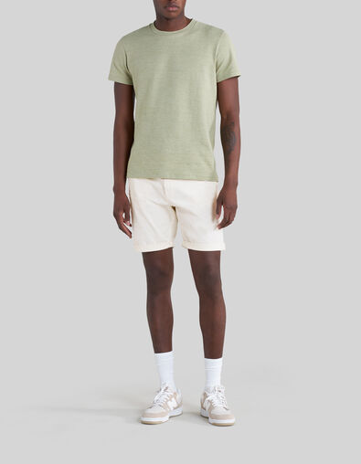 Stuccofarbene TAPERED-Herrenchinobermudas - IKKS
