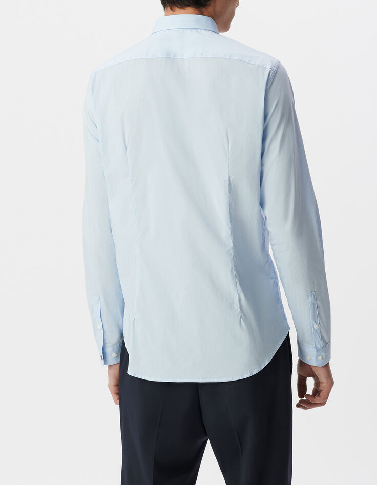 Himmelblaues SLIM-Herrenhemd mit feinen Streifen-2