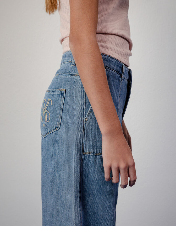 Jean LARGE bleu waterless fille-3