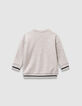Boys’ grey organic cotton sweatshirt, winged shoe image-3