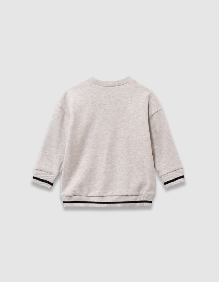 Boys’ grey organic cotton sweatshirt, winged shoe image-3 Boys’ grey organic cotton sweatshirt, winged shoe image-3