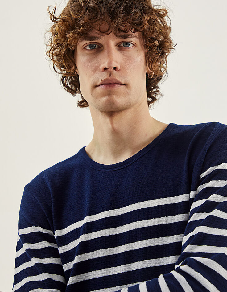 Sudadera marinera rayas marino y blanco Hombre-1