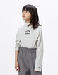 T-shirt manches longues gris col roulé garçon-9