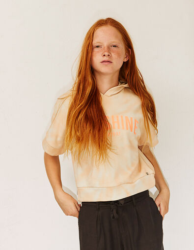 Sudadera blanco roto SUNSHINE coral niña - IKKS