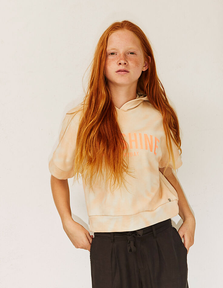Sudadera blanco roto SUNSHINE coral niña-1