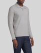 Polo gris medio reciclado cuello trampantojo hombre-3